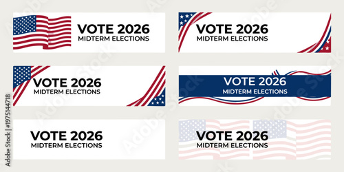 Collection of 2026 Midterm Election Banners and Promotional Graphics