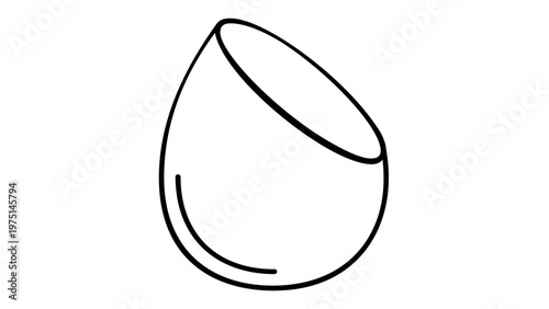 Minimalist makeup sponge blender vector icon for beauty cosmetics. Professional black line art illustration of an egg-shaped applicator for foundation blending and makeup application. Scalable