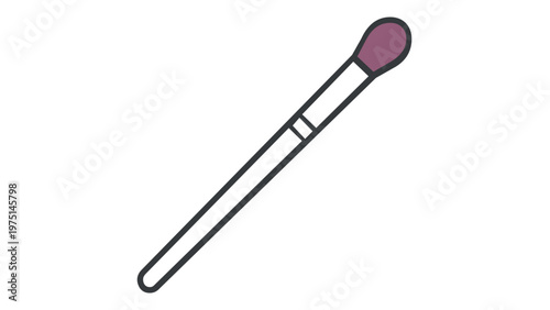 Professional Makeup Brush Vector Illustration Icon, Minimalist Flat Line Art Design for Beauty and Cosmetics Branding, Scalable AI-Generated Graphic for Eyeshadow and Blending Applications.