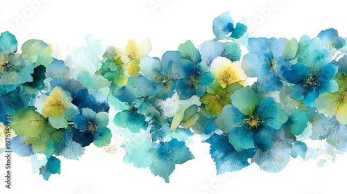 Wallpaper Mural watercolor botanical hydrangea flowers texture template background.Elegant wedding invitation card background . Minimal hand painted Design for wedding or Valentine's Day
 Torontodigital.ca