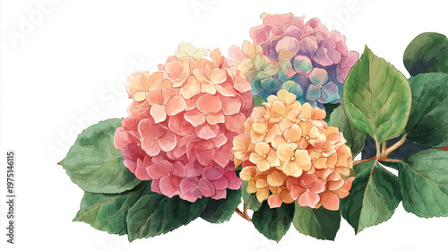 Wallpaper Mural watercolor botanical hydrangea flowers texture template background.Elegant wedding invitation card background . Minimal hand painted Design for wedding or Valentine's Day
 Torontodigital.ca