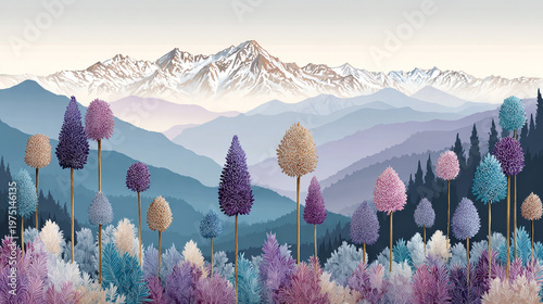 Wallpaper Mural watercolor botanical hydrangea flowers texture template background.Elegant wedding invitation card background . Minimal hand painted Design for wedding or Valentine's Day
 Torontodigital.ca