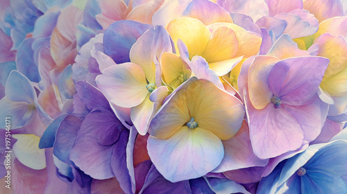 Wallpaper Mural watercolor botanical hydrangea flowers texture template background.Elegant wedding invitation card background . Minimal hand painted Design for wedding or Valentine's Day
 Torontodigital.ca