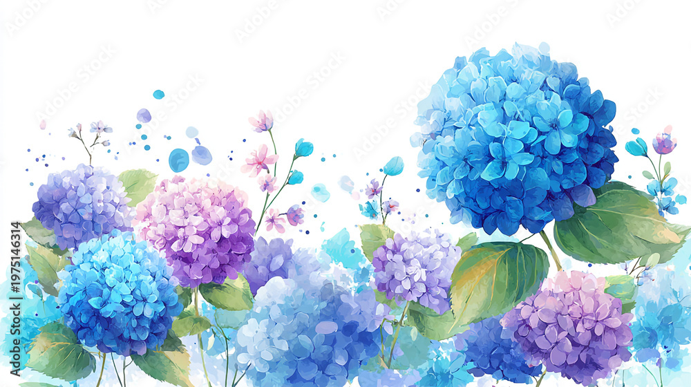 custom made wallpaper toronto digitalwatercolor botanical hydrangea flowers texture template background.Elegant wedding invitation card background . Minimal hand painted Design for wedding or Valentine's Day
