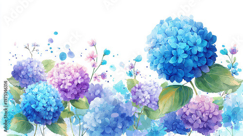 Wallpaper Mural watercolor botanical hydrangea flowers texture template background.Elegant wedding invitation card background . Minimal hand painted Design for wedding or Valentine's Day
 Torontodigital.ca