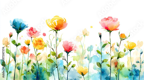 Wallpaper Mural watercolor botanical rose flowers texture template background.Elegant wedding invitation card background . Minimal hand painted Design for wedding or Valentine's Day Torontodigital.ca