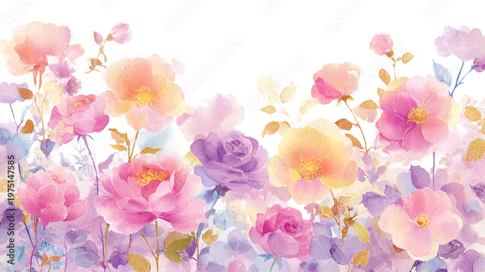 custom made wallpaper toronto digitalwatercolor botanical rose flowers texture template background.Elegant wedding invitation card background . Minimal hand painted Design for wedding or Valentine's Day