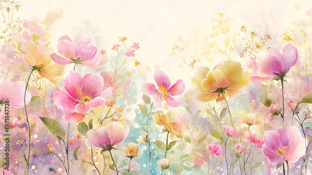 custom made wallpaper toronto digitalwatercolor botanical rose flowers texture template background.Elegant wedding invitation card background . Minimal hand painted Design for wedding or Valentine's Day