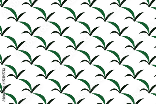 Seamless green leaf pattern abstract botanical design minimal geometric foliage background for textile wallpaper and surface design