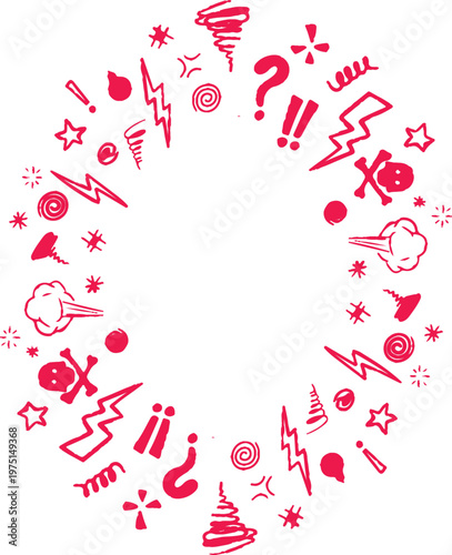 Hand drawn doodle Swearing isolated on white background . set elements, for concept design. vector illustration.