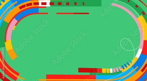 Abstract football stadium design. Geometric soccer field background for World Championship 2026. Modern sport illustration.