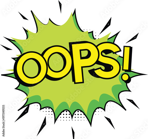 Cartoon oops comic sign burst clouds. Speech bubble, boom sign expression and pop art text frames. Comics mem expressions speech, superhero book bubbles label. Isolated vector symbols set