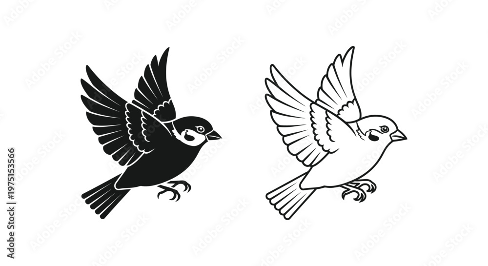 Fototapeta premium Elegant Flying Birds Clip Art Designs Vector