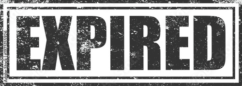Vintage Grungy Black Expired Rubber Stamp Vector  