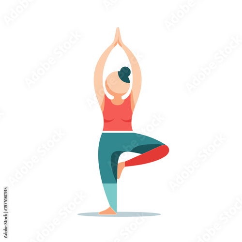 Woman Doing Yoga Pose.