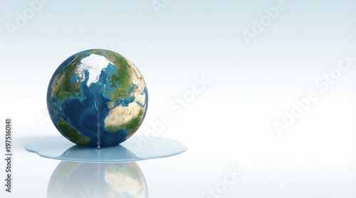 Melting Planet Earth Global Warming Environmental Crisis