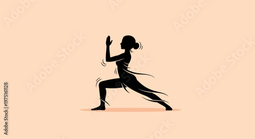 Woman in Yoga Pose Silhouette.