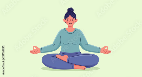 Woman in Meditation Posture.