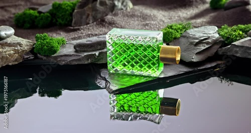 Unique green perfume with the scent of ozone and desert.