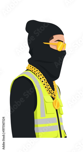 Man in black ski mask.