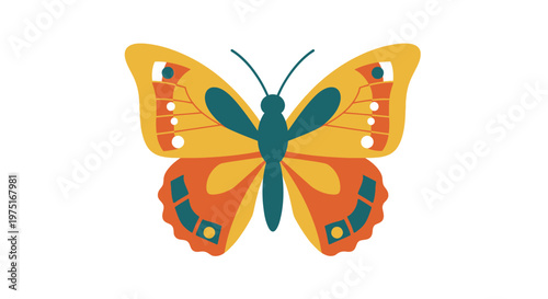 Colorful Butterfly Illustration Graphic.
