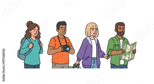 Diverse group of four people.