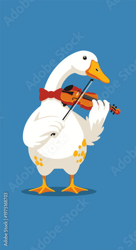 Duck Playing Violin Music.
