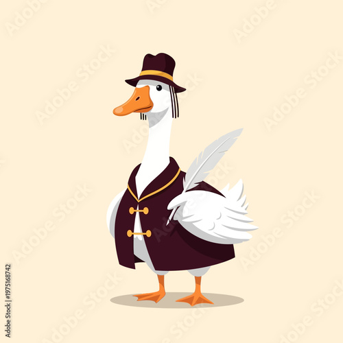 Fashionable Goose Wearing Clothes.