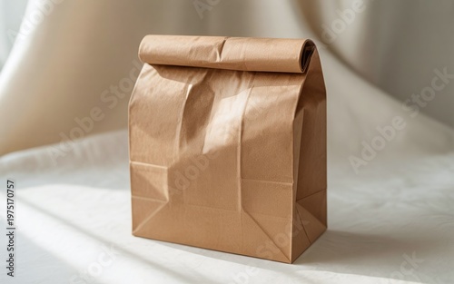 Eco friendly paper packaging bag mockup with clean minimalist style