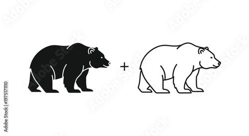 Black Bear and Polar Bear Comparison Guide Vector
