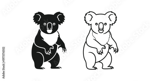 Cute Koala Bear Illustrations - Adorable Animal Sketches Vector