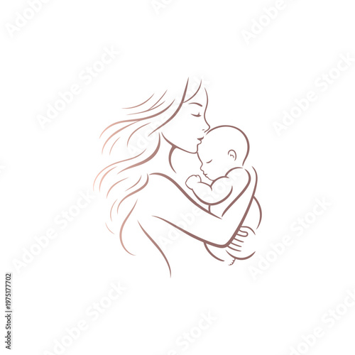 Rose gold mom and baby logo