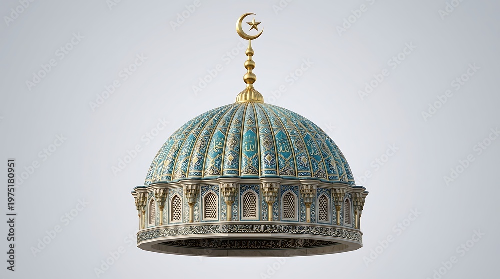 Obraz premium Architectural detail of a religious dome with crescent moon ornament