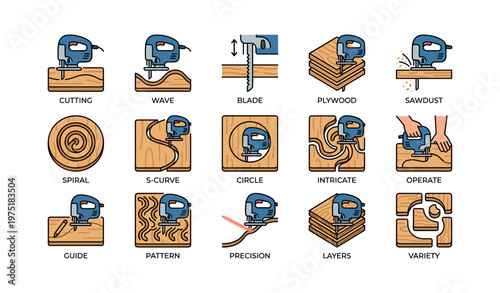 Jigsaw cutting techniques on wood plywood and patterns
