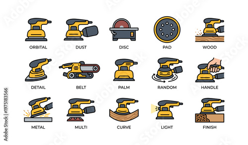 Various types of sanders and their uses in woodworking and metalworking
