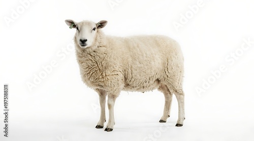 Isolated sheep on white background for various commercial applications