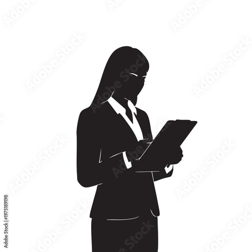 silhouette of a businesswoman