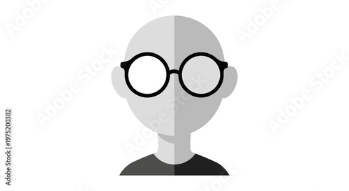 Minimalist Icon of a Person Wearing Round Glasses.