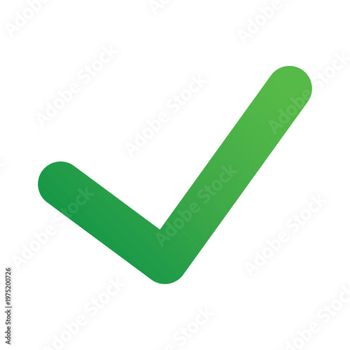 Green Check Mark Vector Icon, Success Symbol for UI Design, Task Complete Tick Mark for Website and Mobile App, Approved and Correct Sign Isolated on White, Modern Minimalist Verification Element.