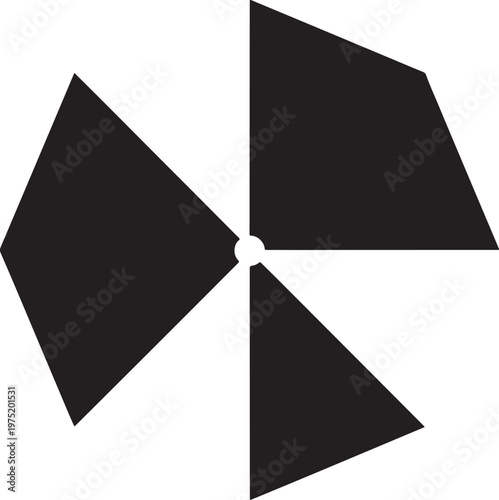 Black radioactive warning symbol vector icon on white background