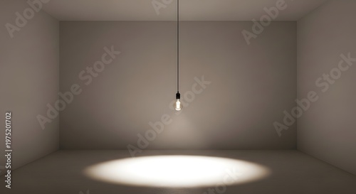 Single Edison Bulb Illuminates Empty Room