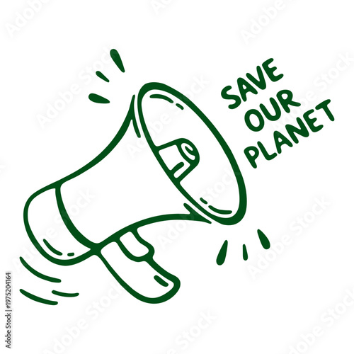 Save Our Planet Megaphone Activism Vector Illustration