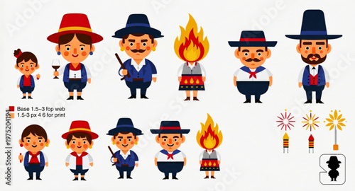 Andalucia patterns and Spanish cultural icons, traditional Mediterranean tile set with flamenco dancer and acoustic guitar, floral vector elements