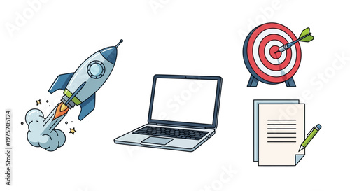 Business goals and technology concept.