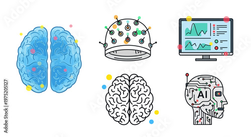 Brain with artificial intelligence concept.