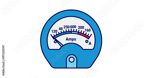 Electric Ammeter Meter Gauge Display.