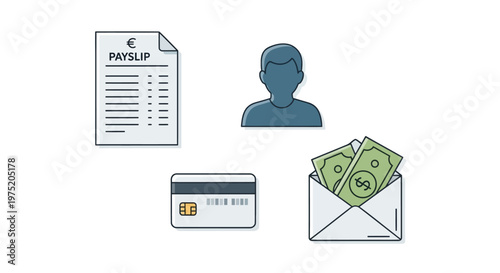Pay Slip and Money Concept.