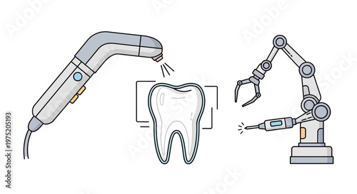 Robotic dental laser technology equipment.