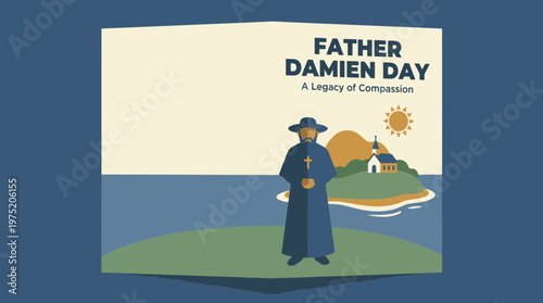 Father Damien Day Greeting Card Cover