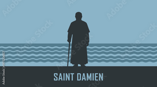 Saint Damien Silhouette Against Ocean
